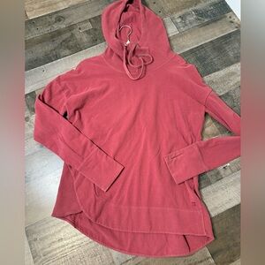 Sweaty Betty Red Oversized Hoodie High Low Pullover Pocket Large Athleisure Cozy